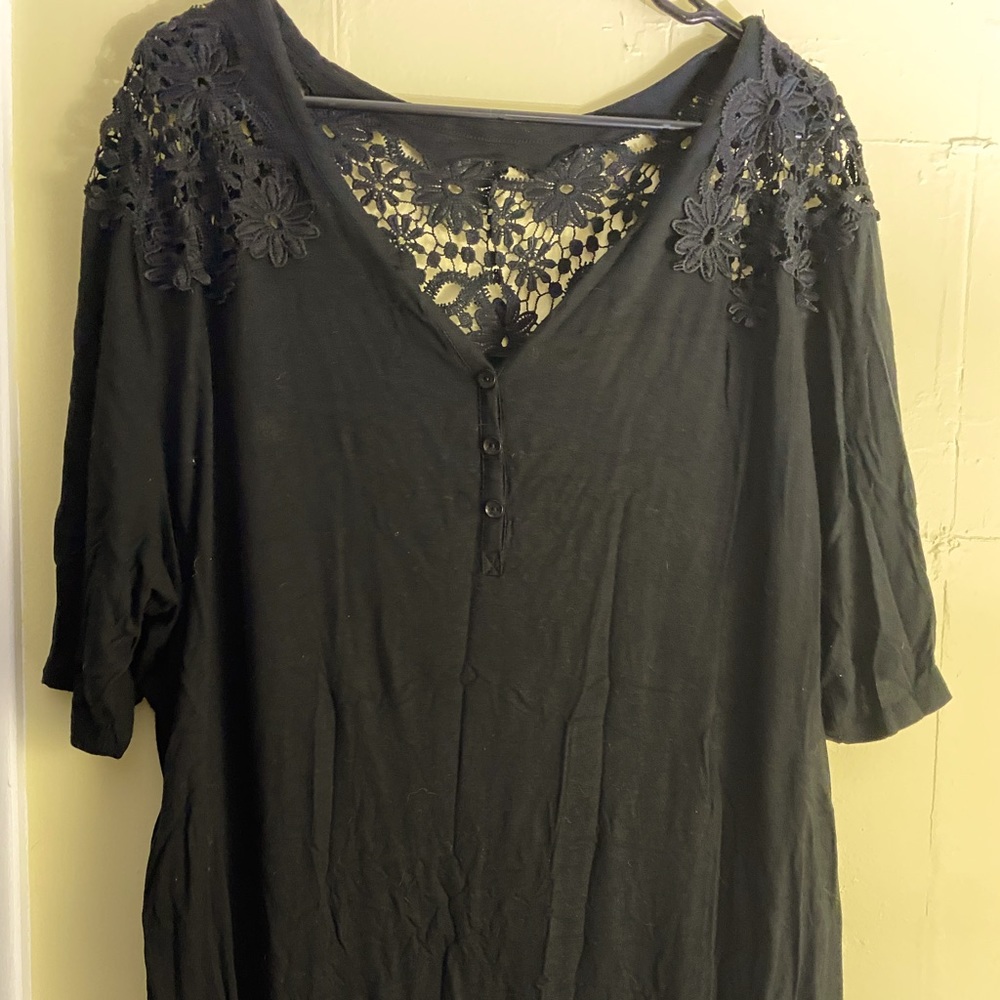 Black Maternity top with lace detail